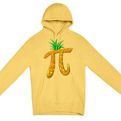 Cool Pi Pineapple Day Funny Mathematics Professor Fruit Gift Premium Pullover Hoodie