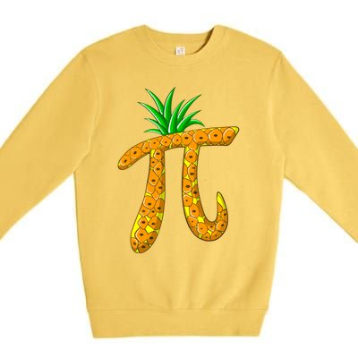 Cool Pi Pineapple Day Funny Mathematics Professor Fruit Gift Premium Crewneck Sweatshirt