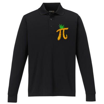 Cool Pi Pineapple Day Funny Mathematics Professor Fruit Gift Performance Long Sleeve Polo