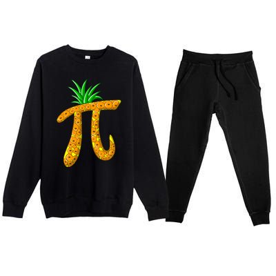 Cool Pi Pineapple Day Funny Mathematics Professor Fruit Gift Premium Crewneck Sweatsuit Set