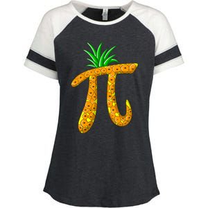 Cool Pi Pineapple Day Funny Mathematics Professor Fruit Gift Enza Ladies Jersey Colorblock Tee