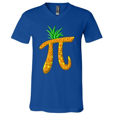 Cool Pi Pineapple Day Funny Mathematics Professor Fruit Gift V-Neck T-Shirt