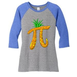 Cool Pi Pineapple Day Funny Mathematics Professor Fruit Gift Women's Tri-Blend 3/4-Sleeve Raglan Shirt