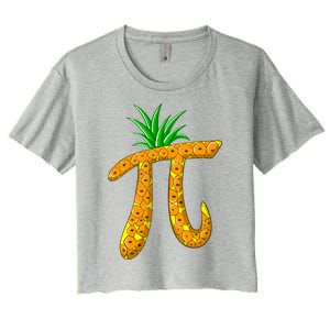 Cool Pi Pineapple Day Funny Mathematics Professor Fruit Gift Women's Crop Top Tee