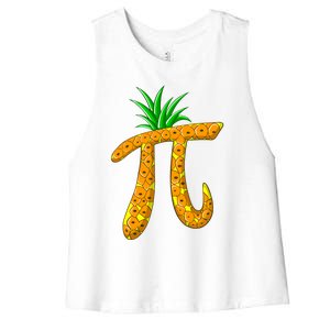 Cool Pi Pineapple Day Funny Mathematics Professor Fruit Gift Women's Racerback Cropped Tank