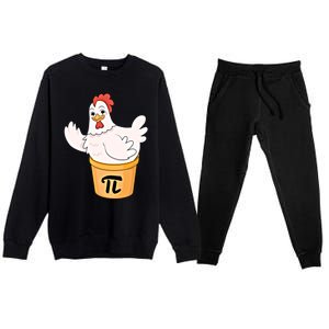 Chicken Pot Pie Funny Math Pi Day Funny Cute Food Lovers Cool Gift Premium Crewneck Sweatsuit Set