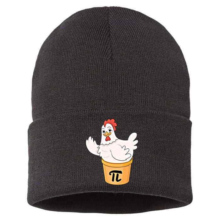 Chicken Pot Pie Funny Math Pi Day Funny Cute Food Lovers Cool Gift Sustainable Knit Beanie