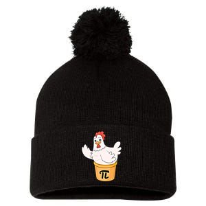 Chicken Pot Pie Funny Math Pi Day Funny Cute Food Lovers Cool Gift Pom Pom 12in Knit Beanie