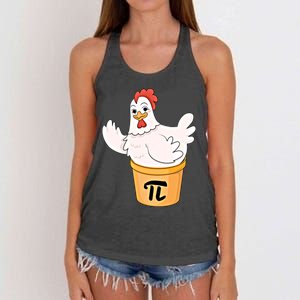 Chicken Pot Pie Funny Math Pi Day Funny Cute Food Lovers Cool Gift Women's Knotted Racerback Tank