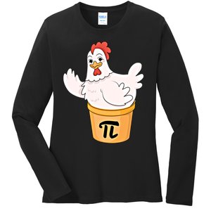 Chicken Pot Pie Funny Math Pi Day Funny Cute Food Lovers Cool Gift Ladies Long Sleeve Shirt