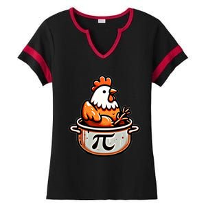 Chicken Pot Pie Funny Math Pun Chicken Pot Pi Day Gift Ladies Halftime Notch Neck Tee