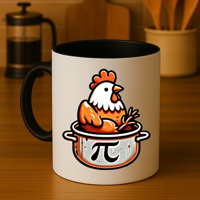 Chicken Pot Pie Funny Math Pun Chicken Pot Pi Day Gift Coffee Mug
