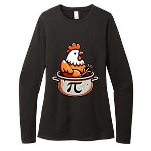 Chicken Pot Pie Funny Math Pun Chicken Pot Pi Day Gift Womens CVC Long Sleeve Shirt