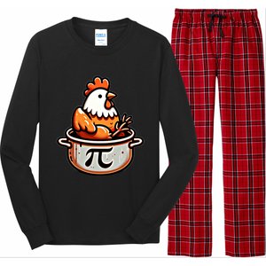 Chicken Pot Pie Funny Math Pun Chicken Pot Pi Day Gift Long Sleeve Pajama Set