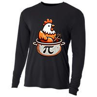 Chicken Pot Pie Funny Math Pun Chicken Pot Pi Day Gift Cooling Performance Long Sleeve Crew