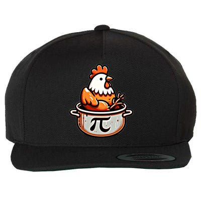 Chicken Pot Pie Funny Math Pun Chicken Pot Pi Day Gift Wool Snapback Cap
