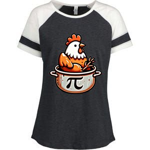 Chicken Pot Pie Funny Math Pun Chicken Pot Pi Day Gift Enza Ladies Jersey Colorblock Tee