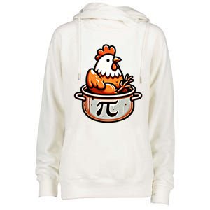 Chicken Pot Pie Funny Math Pun Chicken Pot Pi Day Gift Womens Funnel Neck Pullover Hood