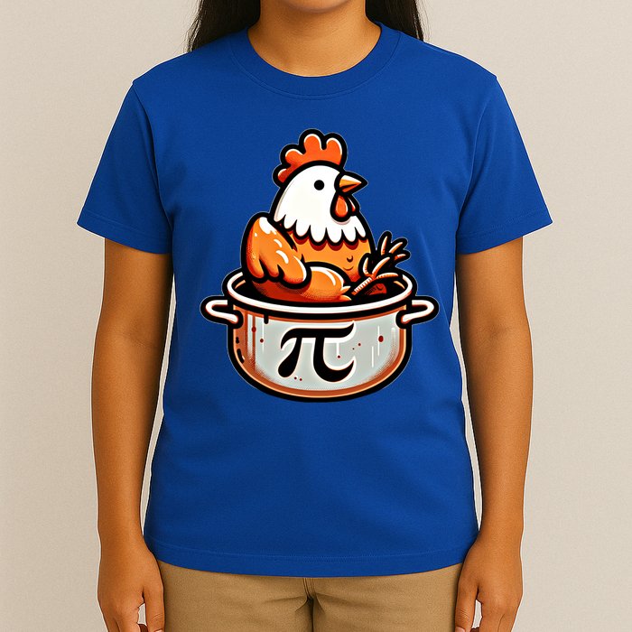 Chicken Pot Pie Funny Math Pun Chicken Pot Pi Day Gift T-Shirt