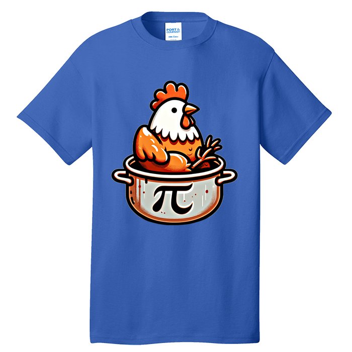 Chicken Pot Pie Funny Math Pun Chicken Pot Pi Day Gift Tall T-Shirt