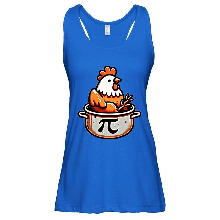 Chicken Pot Pie Funny Math Pun Chicken Pot Pi Day Gift Ladies Essential Flowy Tank