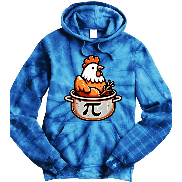 Chicken Pot Pie Funny Math Pun Chicken Pot Pi Day Gift Tie Dye Hoodie