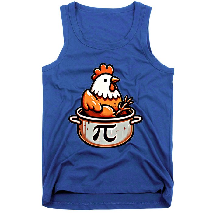 Chicken Pot Pie Funny Math Pun Chicken Pot Pi Day Gift Tank Top