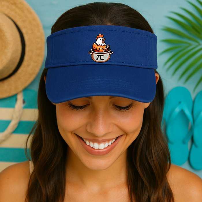 Chicken Pot Pie Funny Math Pun Chicken Pot Pi Day Gift Valucap Bio-Washed Visor