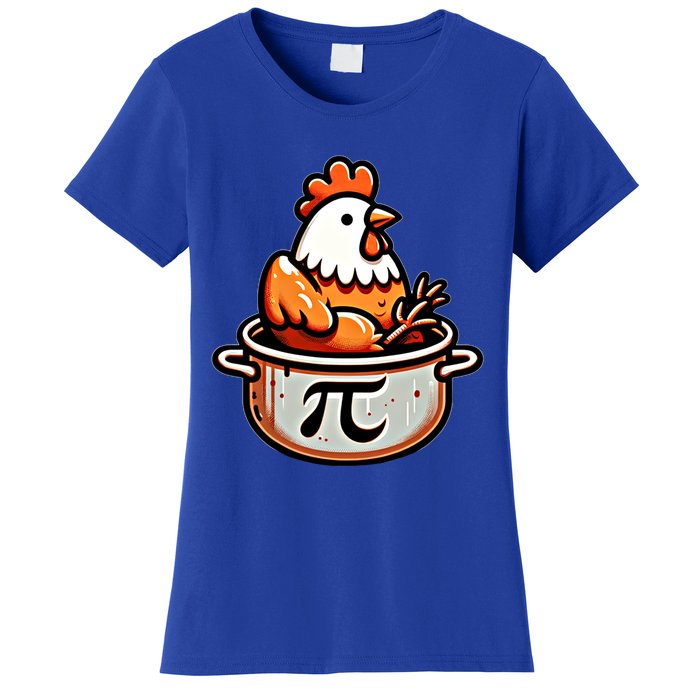 Chicken Pot Pie Funny Math Pun Chicken Pot Pi Day Gift Women's T-Shirt