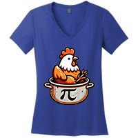 Chicken Pot Pie Funny Math Pun Chicken Pot Pi Day Gift Women's V-Neck T-Shirt