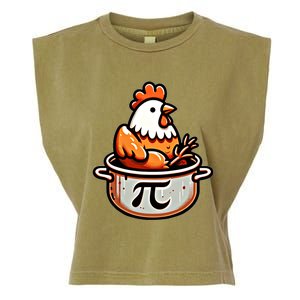 Chicken Pot Pie Funny Math Pun Chicken Pot Pi Day Gift Garment-Dyed Women's Muscle Tee