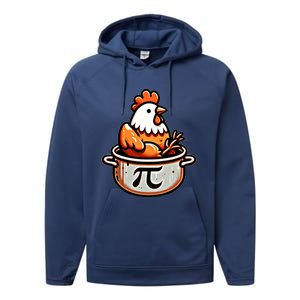 Chicken Pot Pie Funny Math Pun Chicken Pot Pi Day Gift Performance Fleece Hoodie