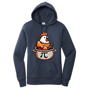 Chicken Pot Pie Funny Math Pun Chicken Pot Pi Day Gift Women's Pullover Hoodie