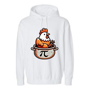 Chicken Pot Pie Funny Math Pun Chicken Pot Pi Day Gift Garment-Dyed Fleece Hoodie