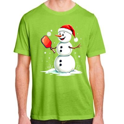 Christmas Pickleball Player Funny Pickleball Snowman Xmas Gift Adult ChromaSoft Performance T-Shirt