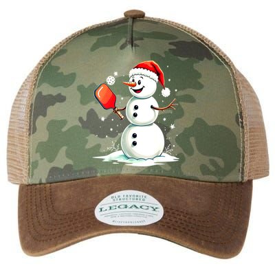 Christmas Pickleball Player Funny Pickleball Snowman Xmas Gift Legacy Tie Dye Trucker Hat