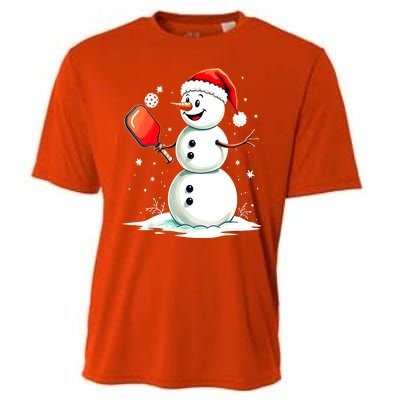 Christmas Pickleball Player Funny Pickleball Snowman Xmas Gift Cooling Performance Crew T-Shirt