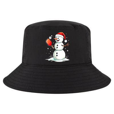 Christmas Pickleball Player Funny Pickleball Snowman Xmas Gift Cool Comfort Performance Bucket Hat