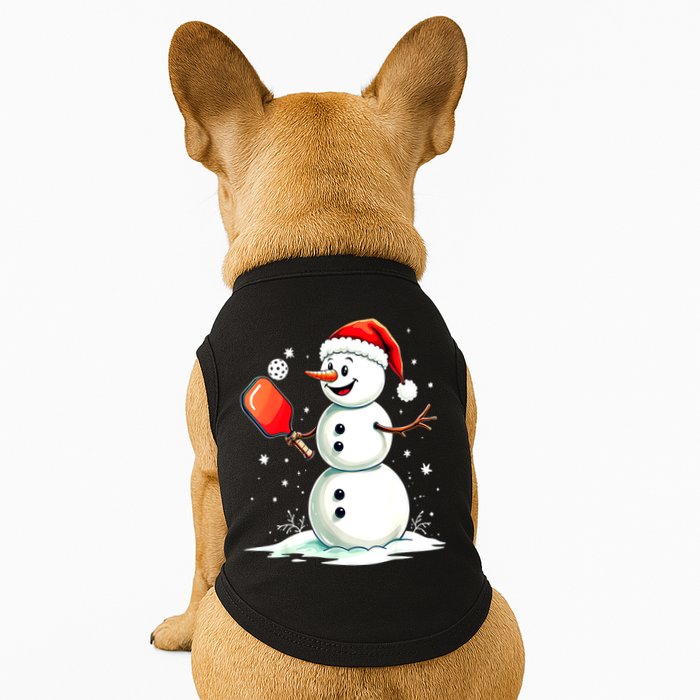 Christmas Pickleball Player Funny Pickleball Snowman Xmas Gift Doggie Tank