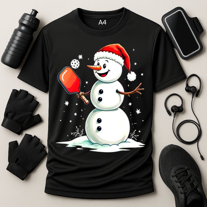 Christmas Pickleball Player Funny Pickleball Snowman Xmas Gift Performance Shirt