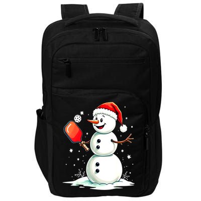 Christmas Pickleball Player Funny Pickleball Snowman Xmas Gift Impact Tech Backpack