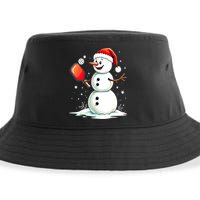 Christmas Pickleball Player Funny Pickleball Snowman Xmas Gift Sustainable Bucket Hat
