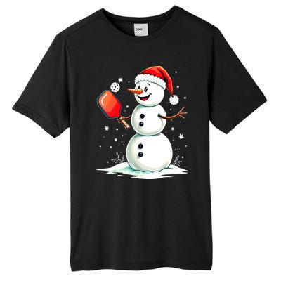 Christmas Pickleball Player Funny Pickleball Snowman Xmas Gift Tall Fusion ChromaSoft Performance T-Shirt