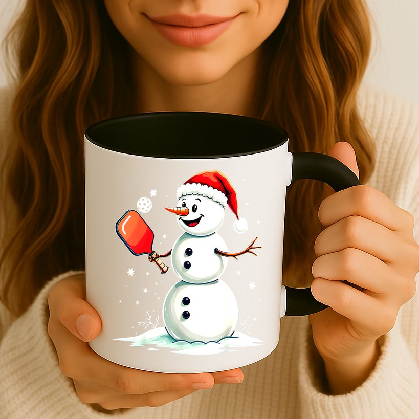 Christmas Pickleball Player Funny Pickleball Snowman Xmas Gift Mug