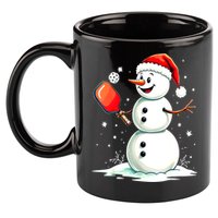 Christmas Pickleball Player Funny Pickleball Snowman Xmas Gift 11oz C Handle Ceramic Mug