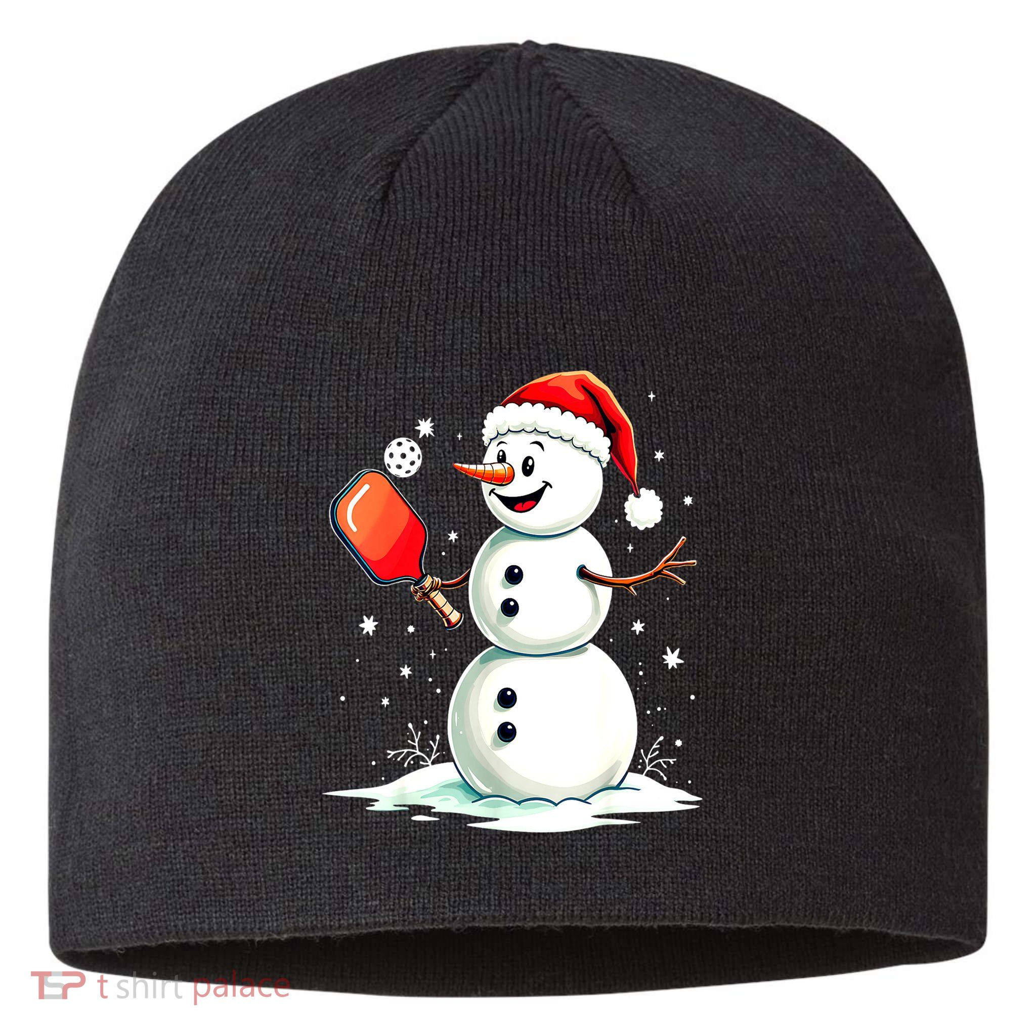 Christmas Pickleball Player Funny Pickleball Snowman Xmas Gift Sustainable Beanie