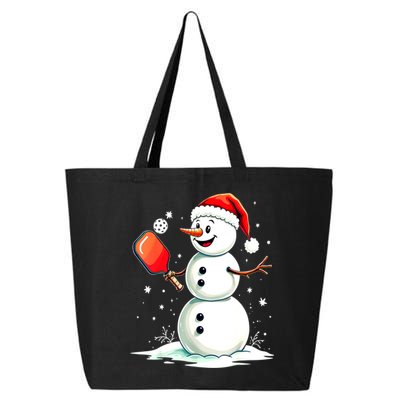 Christmas Pickleball Player Funny Pickleball Snowman Xmas Gift 25L Jumbo Tote