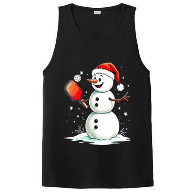 Christmas Pickleball Player Funny Pickleball Snowman Xmas Gift PosiCharge Competitor Tank