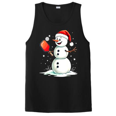 Christmas Pickleball Player Funny Pickleball Snowman Xmas Gift PosiCharge Competitor Tank