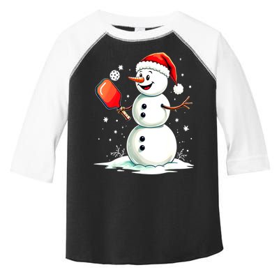 Christmas Pickleball Player Funny Pickleball Snowman Xmas Gift Toddler Fine Jersey T-Shirt